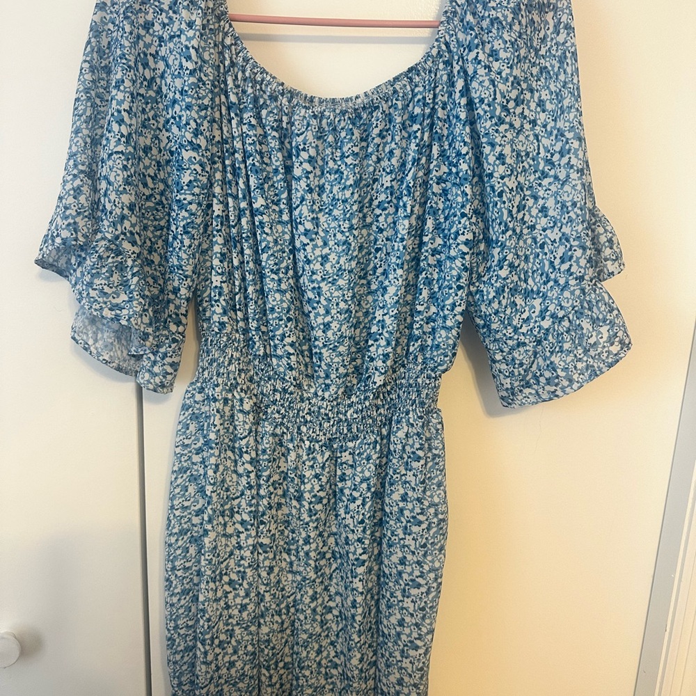 Floral Blue Romper